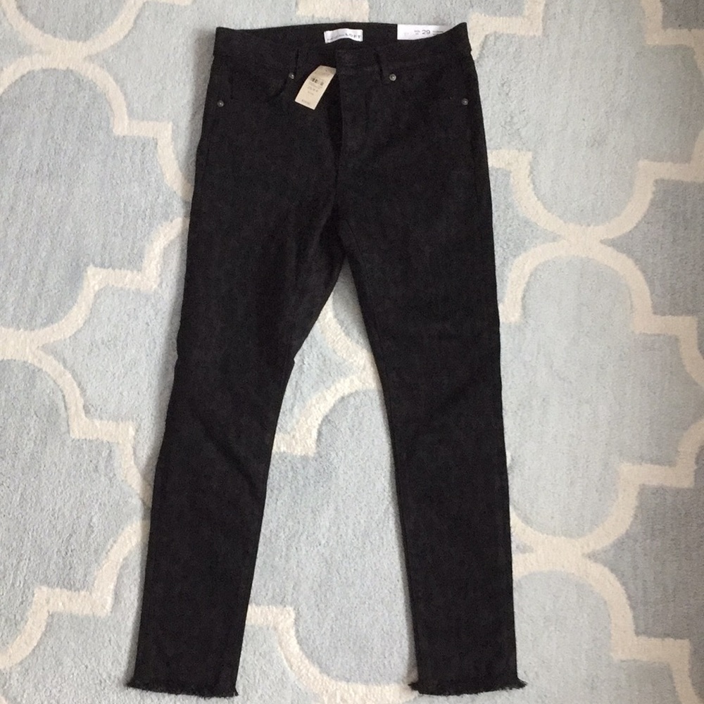Leopard print black Loft skinny jeans